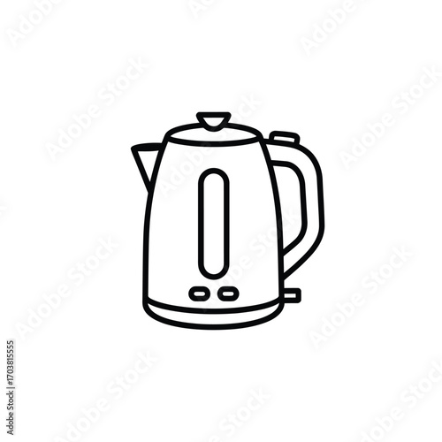 Simple line art icon of an electric kettle