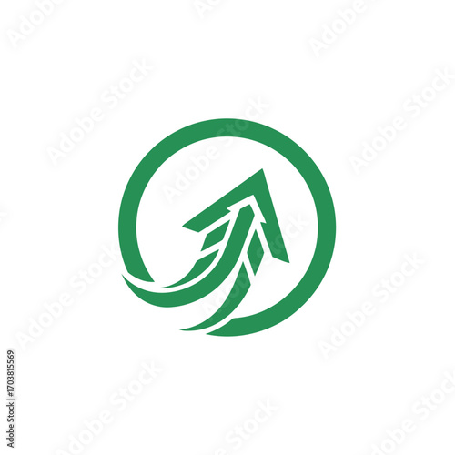Green arrow pointing up inside a circle