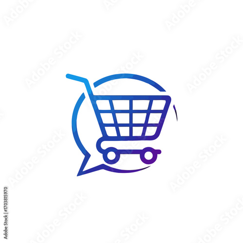 Shopping cart icon inside a speech bubble