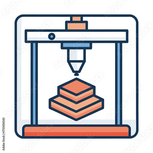 3D Printing in Action: This image showcases a modern 3D printer in operation, meticulously layering material to bring a geometric object to life.