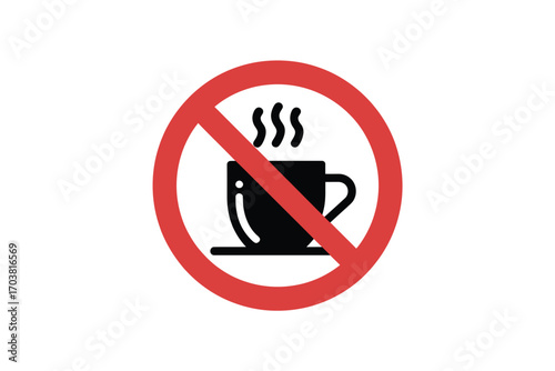 No hot beverage allowed sign