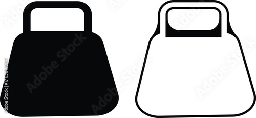 Black handbag icon set, purse and bag vector collection in flat and line style, minimalist fashion accessory group, modern silhouette symbols pack, elegant women bags synonym design