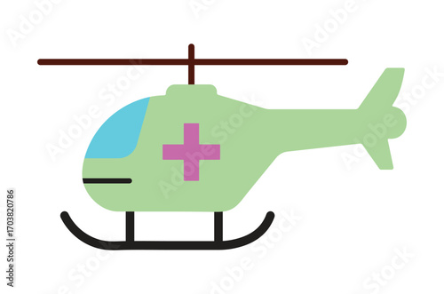 Emergency rescue chopper, a symbol for medical transport and healthcare services.