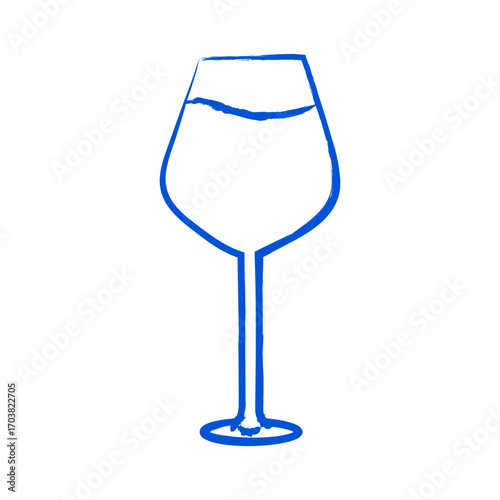 Wine glass, Mediterranean drink. Vector illustration.