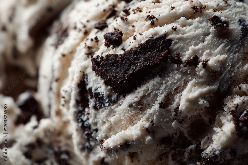 Fototapeta premium Delicious Cookies and Cream Ice Cream Close-Up.
