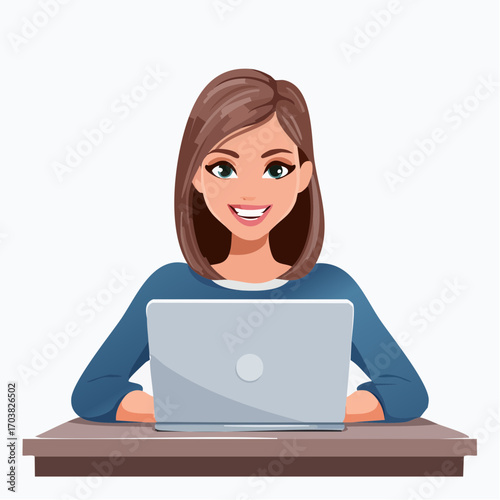 Junge Frau am Laptop