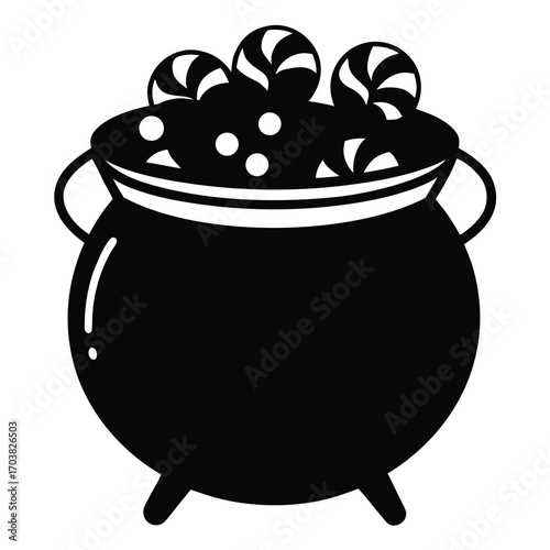 cauldron candy mix vector icon