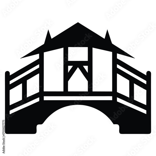 dilapidated bridge vector icon