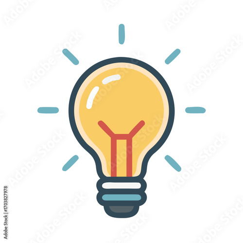 Glowing Light Bulb Idea Icon
