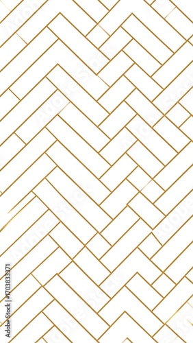 Geometric, repeating pattern of light gold lines on white