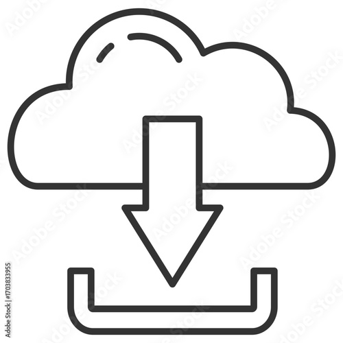 Cloud Download Outline Icon