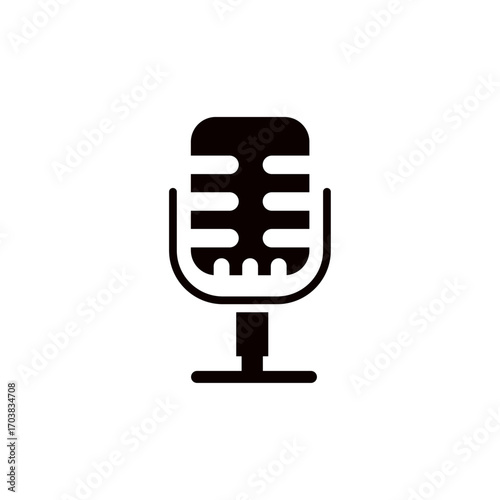 Retro broadcast microphone icon vector illustration