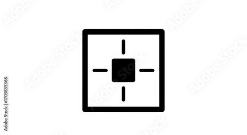 Modern abstract symbol representing focus, target, and precision in design and technology concepts, perfect for business strategy and goals