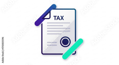 Professional tax document with seal and abstract design elements conveying financial planning and compliance, perfect for business and accounting themes