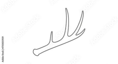 Elegant deer antler silhouette representing nature's grandeur and wild spirit, perfect for rustic decor and naturalistic designs, evoking strength and wilderness.