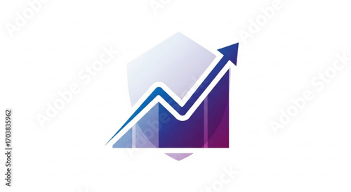 Dynamic upward trending arrow and bar graph symbolizing business growth and financial success, representing progress and positive investment strategies