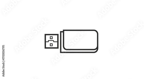 Modern sleek USB drive icon symbolizing digital storage, data transfer, and portable technology for connectivity and information access