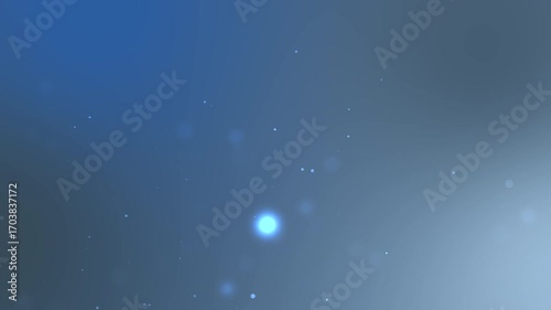 Abstract blue gradient with particles and light orbs for backgrounds, music visuals, science projects, or spiritual themes in design.