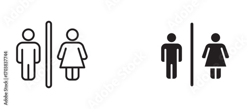 Toilet Icons in solid and liner versions.