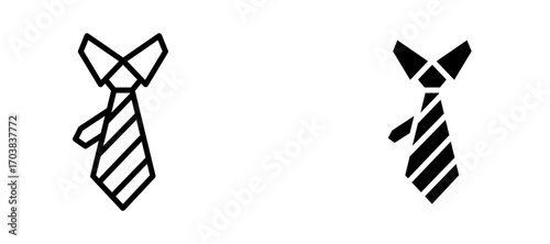 Tie Icons in solid and liner versions.