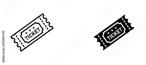 Ticket Icons in solid and liner versions.