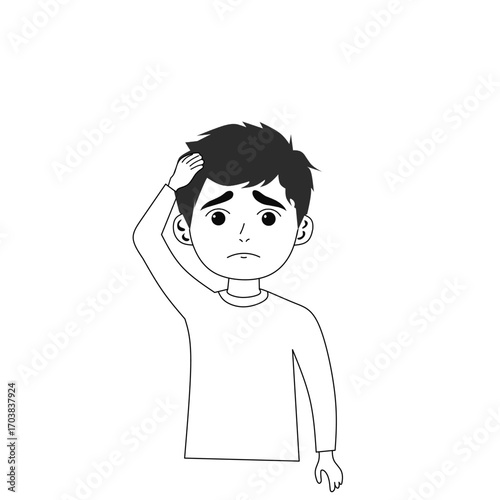 picture of a man's facial expression looks sad bored or tired of simple pictures