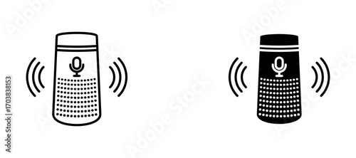 Smart assistant Icons in solid and liner versions.