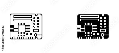 PCB Icons in solid and liner versions.