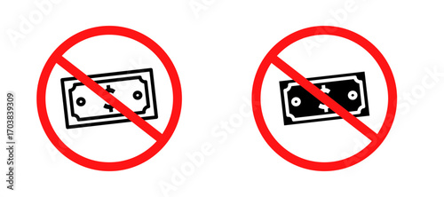 No money Icons in solid and liner versions.