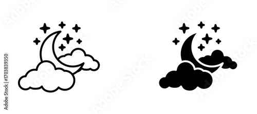 Night Icons in solid and liner versions.