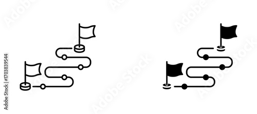 Milestone Icons in solid and liner versions.