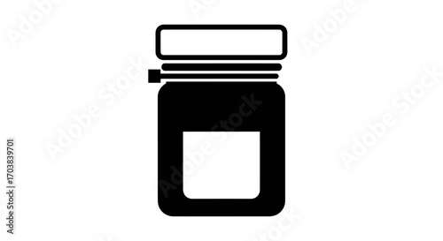 Simple Mason Jar Icon Black and White Glass Jar Clipart for Canning Food Storage and DIY Projects