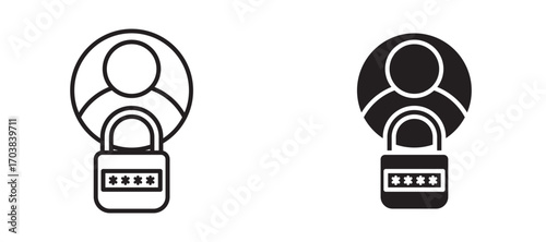 Login Icons in solid and liner versions.