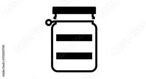 Mason Jar Icon Simple Black and White Clipart for Canning Food Storage and Home Decor Designs