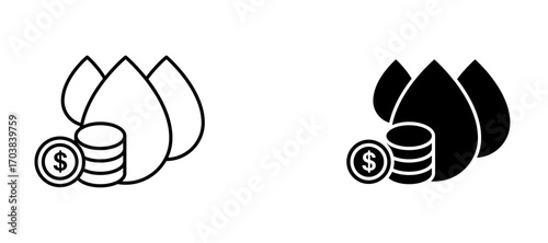 Liquidity Icons in solid and liner versions.