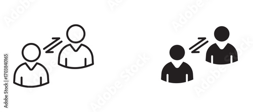 Human interaction Icons in solid and liner versions.