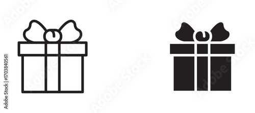 Gift Box Icons in solid and liner versions.