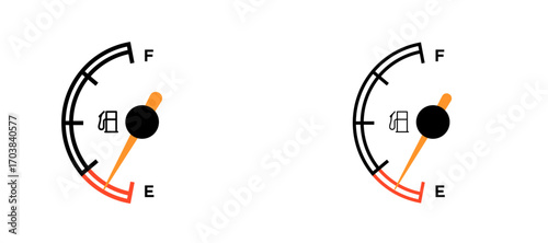Fuel indicators Icons in solid and liner versions.