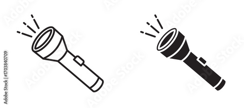 Flashlight Icons in solid and liner versions.