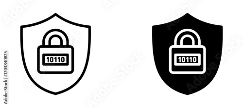 Encryption Icons in solid and liner versions.