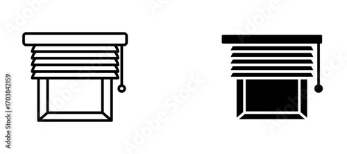Blinds Icons in solid and liner versions.