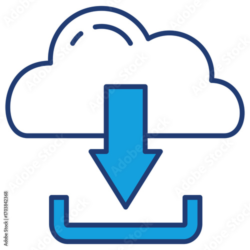 Cloud Download Blue Icon
