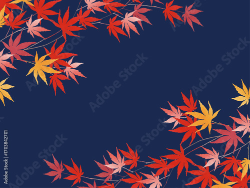 秋の紅葉の和風背景