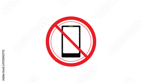 No mobile phone allowed sign isolated on white background