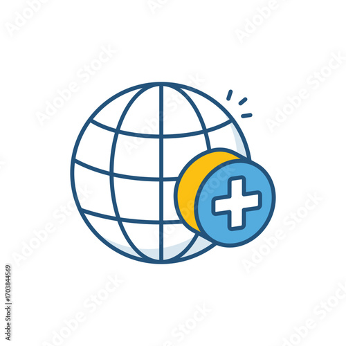 Global Aid color vector icon