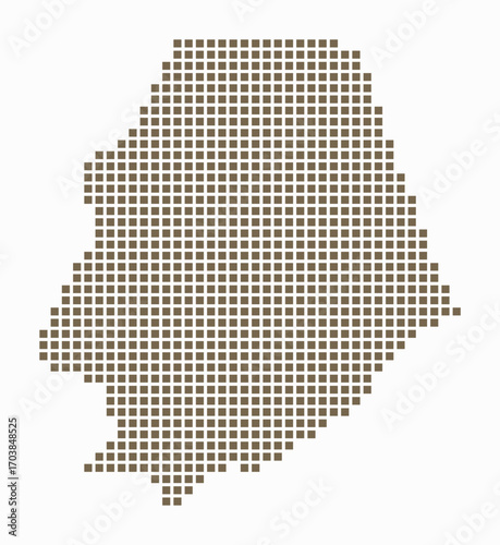 Niue dotted map. Digital style map of the country on white background. Niue shape with square dots. Colored dots style. Large size squares. Abstract vector illustration.