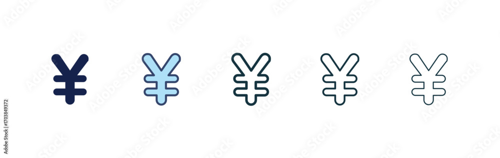 Obraz premium Yen icon vector illustrations set for app and web