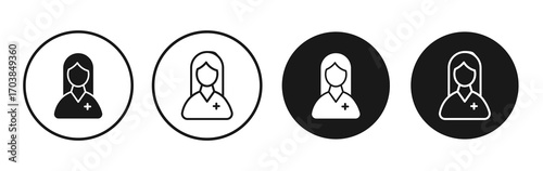 nurse icon vector illustrations set for app and web