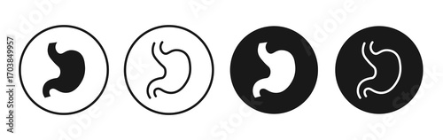 Stomach icon vector illustrations set for app and web
