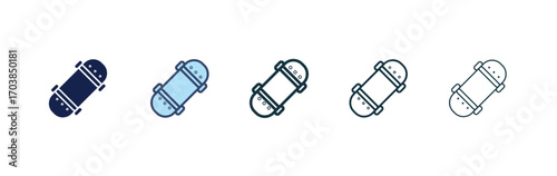 Skateboard icon vector illustrations set for app and web